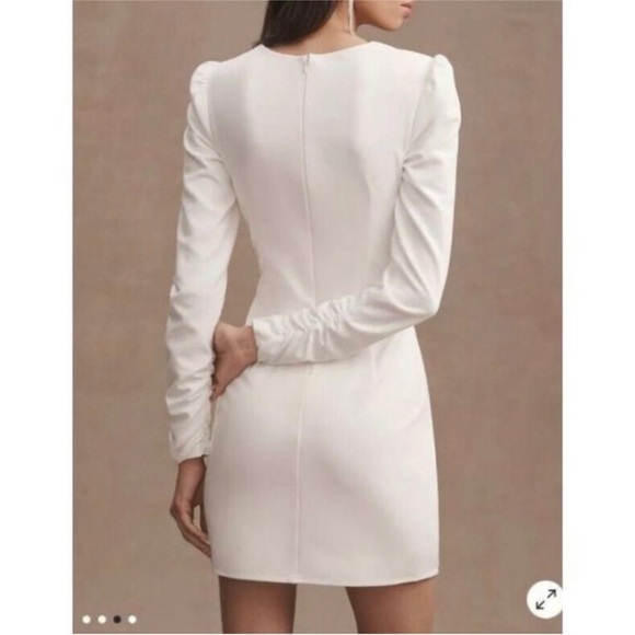 Tadashi Shoji Sabine Plunge V-Neck Twist-Front Long-Sleeve Mini Dress - Picture 3 of 8